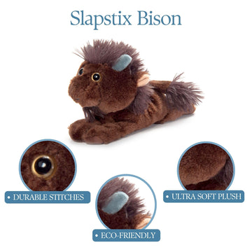 The Petting Zoo Bison Stuffed Animal Plushie Slap Bracelet, Gifts for Kids, Slapstix Wildlife Animals, Bison Plush Toy, 10 inches