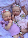 GYCV Realistic Newborn Baby Dolls Twins - 19 Inch Reborn Baby Dolls Twins Girl, Lifelike Baby Dolls Soft Body, Silicone Vinyl Newborn Baby that Look