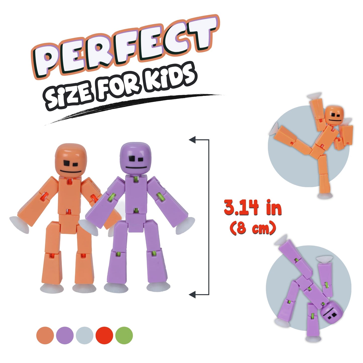 Zing Stikbot 8 Pack - Pastel Special : Collectable Figures, Create Stop Motion Animation, for Ages 4 and Up