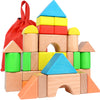 Migargle Large Wooden Building Blocks Set - Educational Preschool Stacking Toys with Storage Bag, Toddler Gifts for Boys Girls Ages 3+