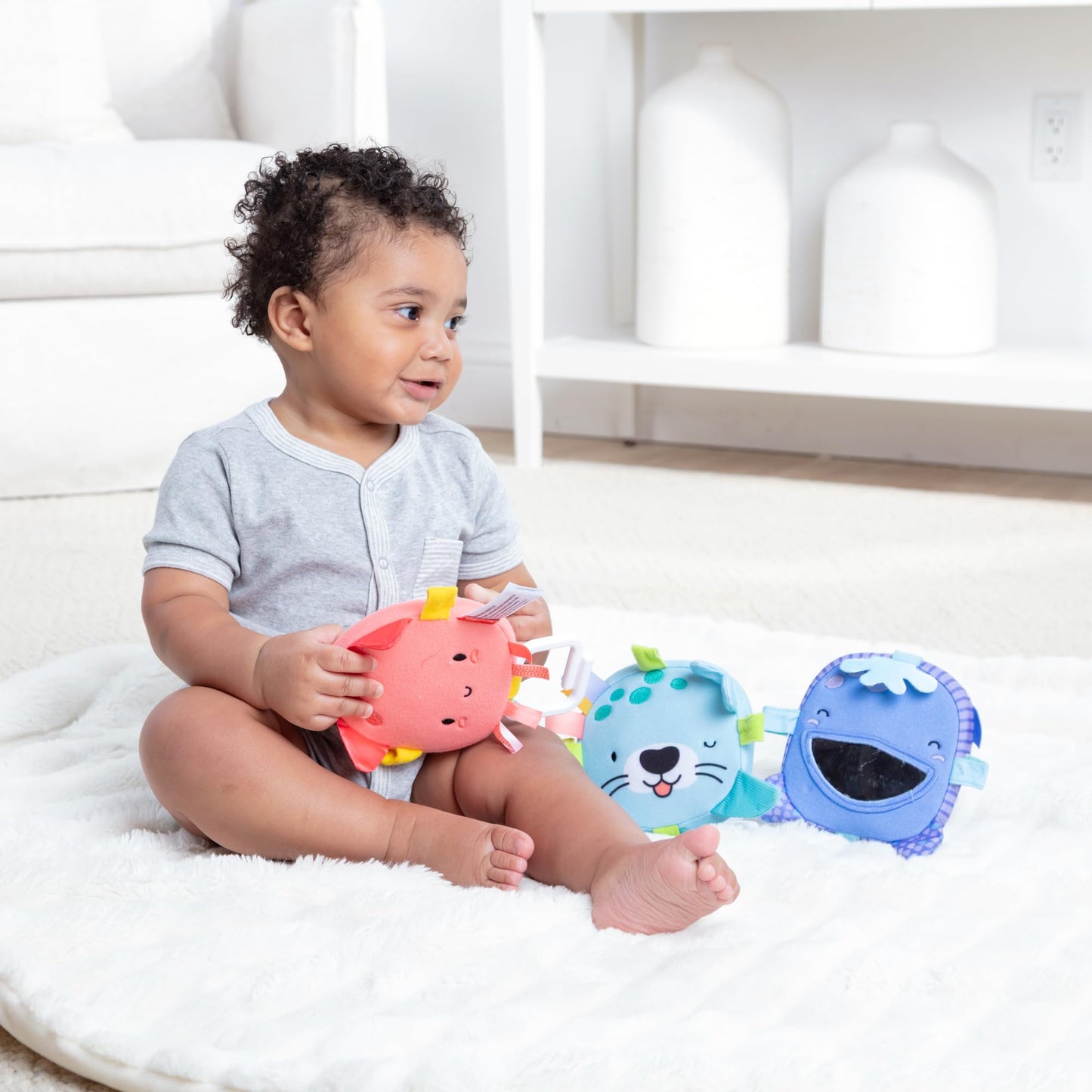 Melissa & Doug Ocean Waves Bounce-Back Sensory Toys 3-Pack Tummy Time