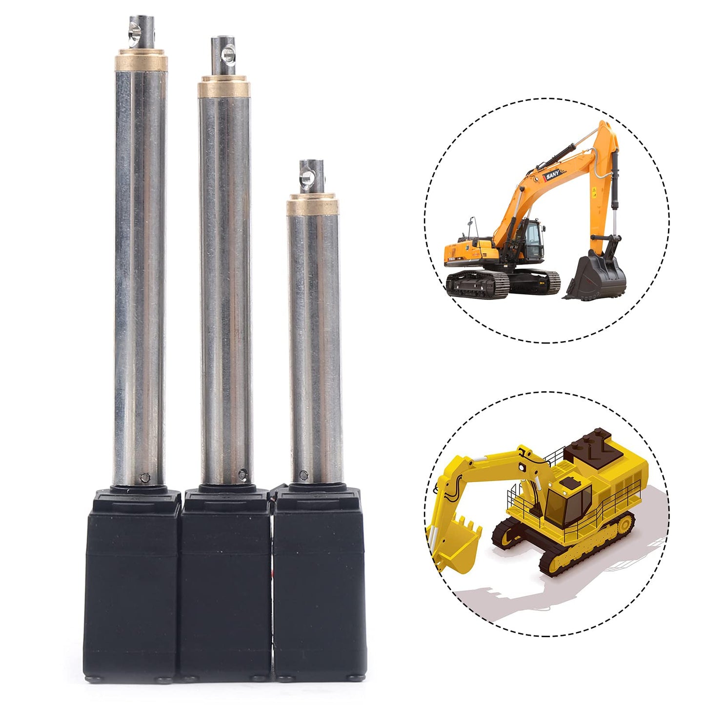 3Pcs Drive Rod Metal Arm Driving Handle, High Hardness Quality Aviation Magnesium Aluminum Alloy Drive Rod for RC Excavator Parts Huina 1592 RC