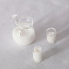 3pcs Miniature Pitcher Set, Dollhouse Miniatures Drinks, Mini Juice/Milk Glass Set, Realistic Dollhouse Accessories, Not Edible (Orange Juice Set)