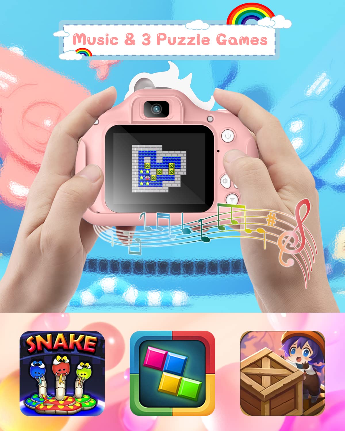 Kids Camera for 3-8 Years Old Toddlers Childrens Boys Girls Selfie Camera 20 MP HD 1080P IPS Screen Dual Digital Toy Camera for Kids Christmas