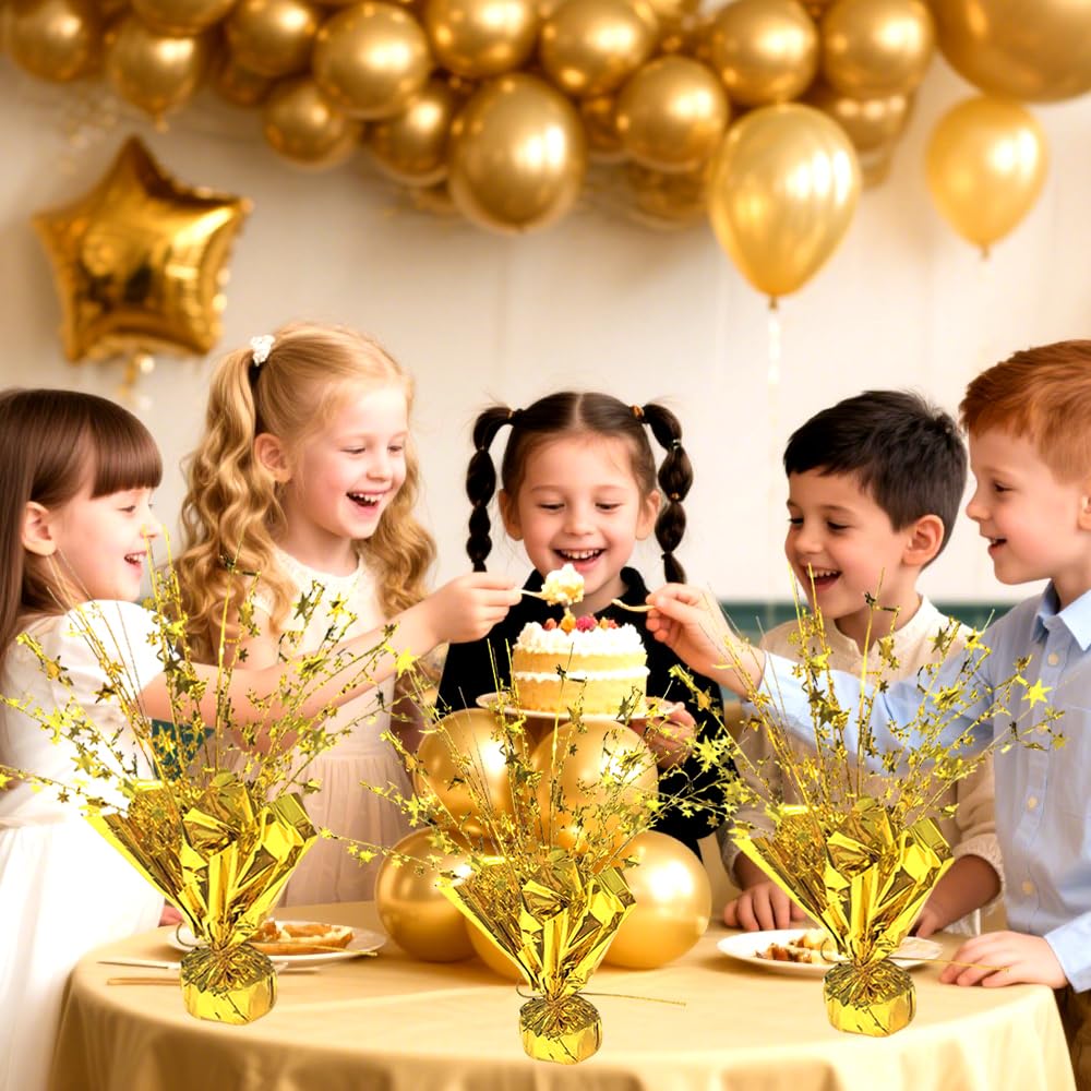 6Pcs Metallic Foil Spray Centerpiece Part Star Table Decoration Brust Table Centerpieces for Party,Birthday