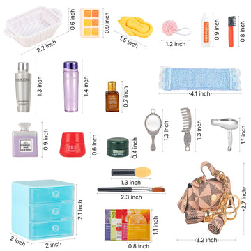 SAMCAMI Miniature Dollhouse Accessories, Mini Jewelry Storage, Mini Fashion and Dollhouse Bathroom Accessories, Mini Stuff, Miniature Makeup