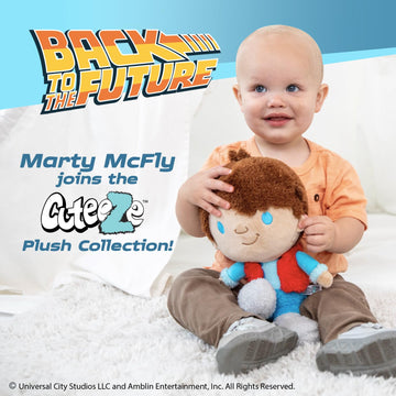 Back to The Future Marty McFly Cuteeze Stuffed Plush Toy - 12 Inch Extra Soft Plushie - Crinkle Sound in Ears - Beans in The Body for Comforting Feel