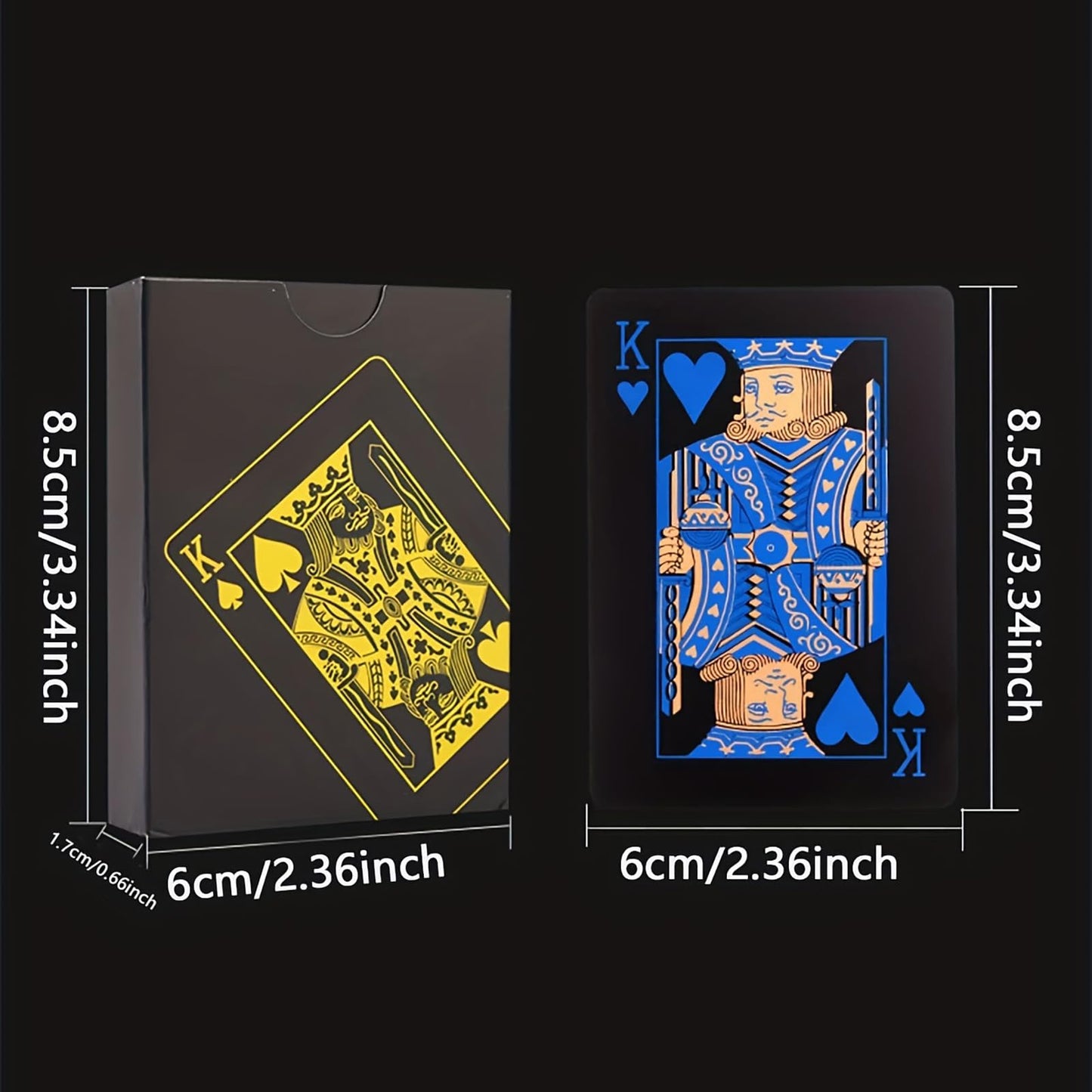 SFALCI 1pc Waterproof Plastic Poker Playing Cards PET Table Games Halloween/Thanksgiving Day (Blue x Golden)