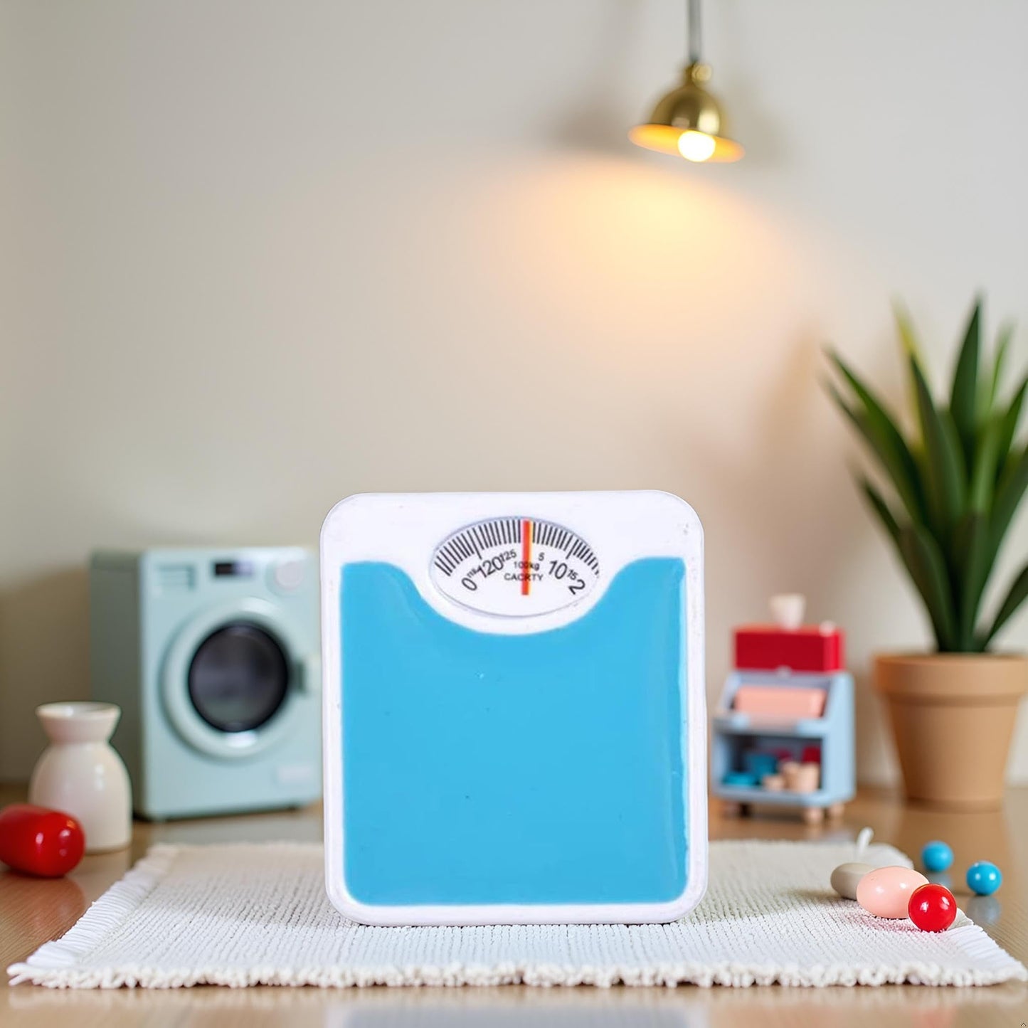 1Pc Blue 1/12 Miniature Weight Scale Dollhouse Decoration Accessories, DIY Doll House Kit