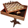 VEVOR 3-in-1 Chess Checkers Backgammon Table Set, 18 Inch Premium Wooden Chess Table, Deluxe Combo Game Table Furniture Set, Chess Set Board Game Gift