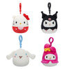 Squishmallows Original Sanrio 3.5-Inch Cinnamoroll, Hello Kitty, Kuromi, + My Melody 4-Pack - Official Jazwares Plush (Clips)
