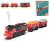 Toy Train Electric Train Set for Wooden Tracks, Christmas Motorized Train Toys for Toddlers, Battery Operated Train Includes Lights, Sounds, Smoke