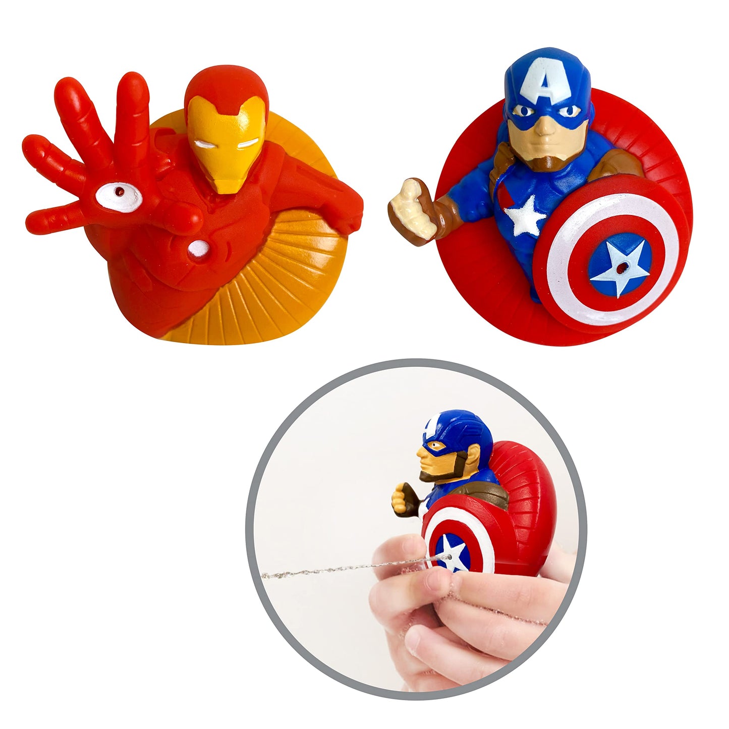 Marvel Avengers 10 Piece Bath Toy Value Set - Kids Bath Toys