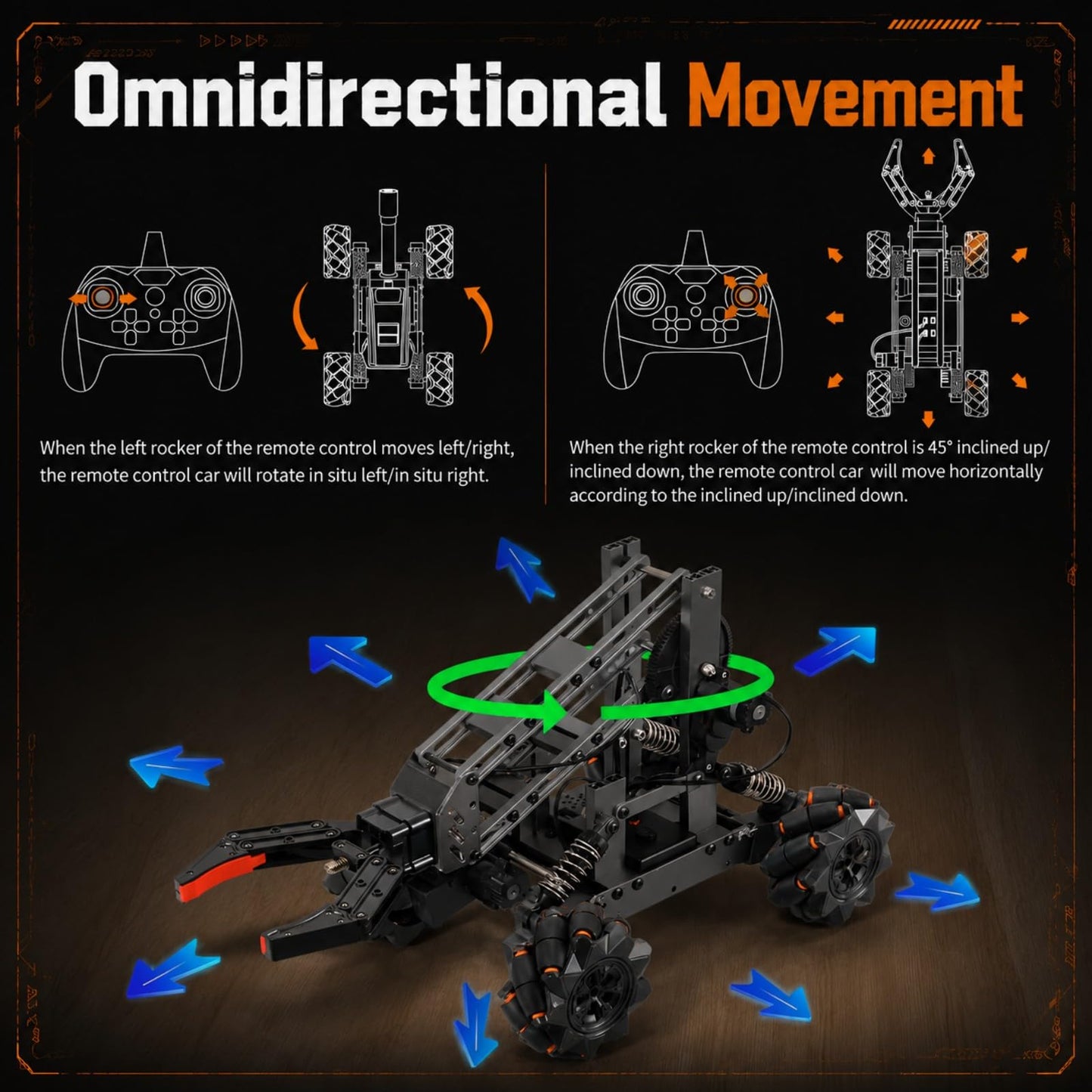 VANLINNY Robotic Arm Kits, DIY Educational Building Set with 4 DOF, Remote Control Toy Set for Boys and Girls 8-14, Science Entry-Level for School