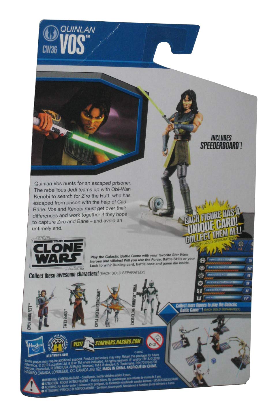 Star Wars Clone Wars Animated 2010 Figure Quinlan Vos #36