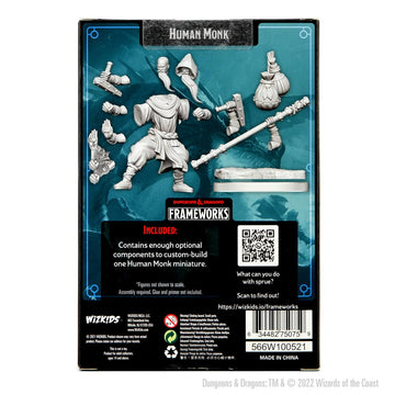 WizKids D&D Frameworks: Human Monk Male - Unpainted and Unassembled