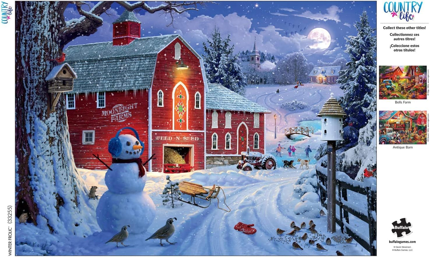Buffalo Games - Winter Frolic - 500 Piece Christmas Jigsaw Puzzle - Festive Puzzles for Adults - Precision-Cut Pieces, Holiday Artwork, and Hours