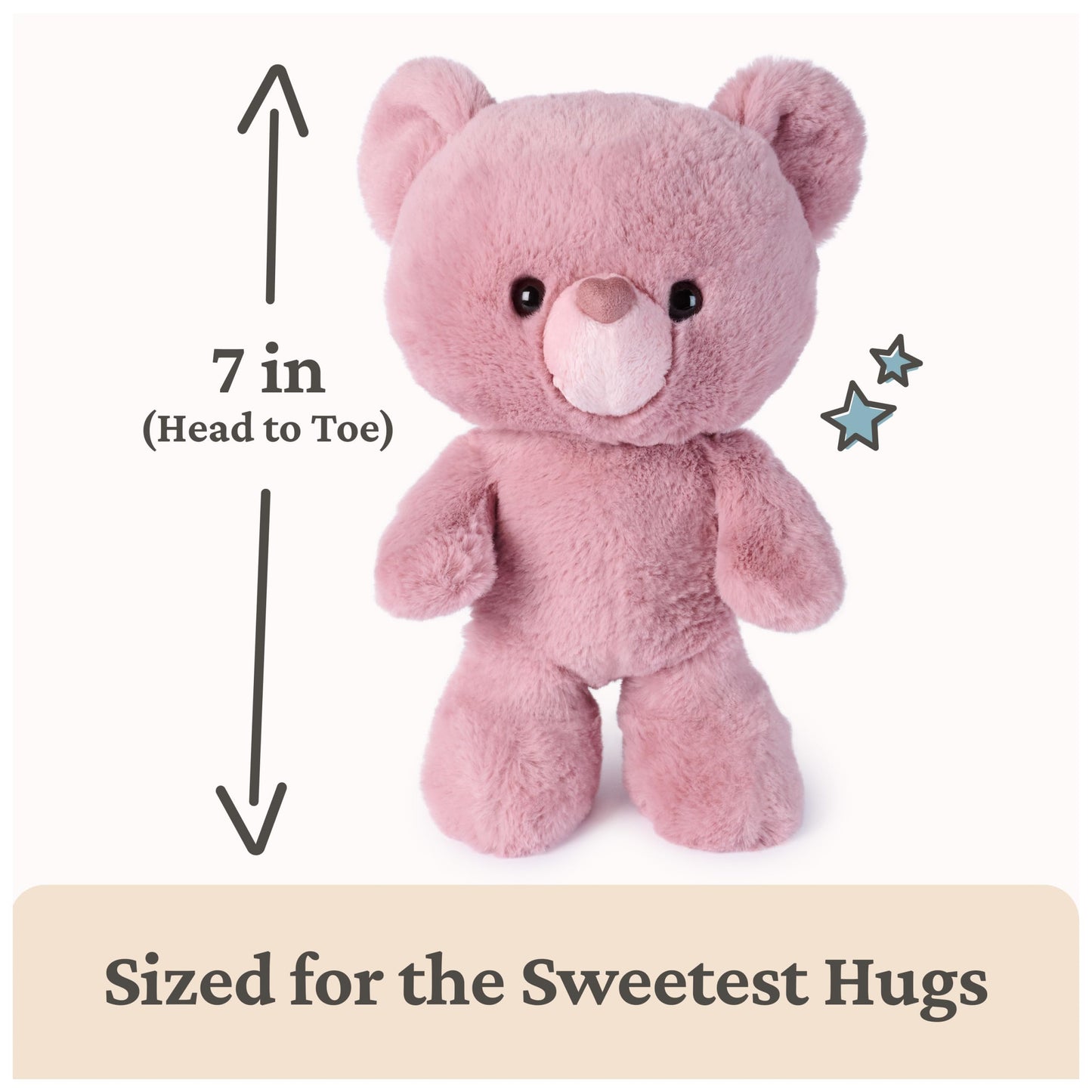 GUND Rose Kai 10-Inch Pink Teddy Bear Stuffed Animal with Heart-Shaped Nose