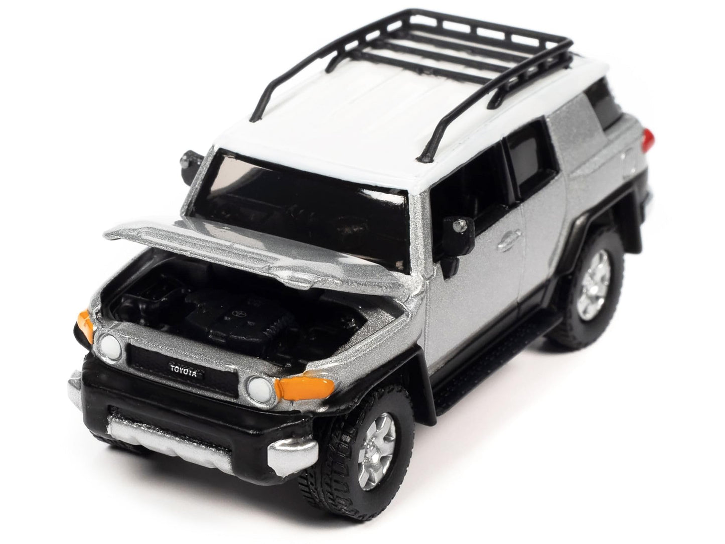 2007 Toyota FJ Cruiser Titanium Silver Metallic with White Top and Roofrack Classic Gold Collection Series Limited Edition 1/64 Diecast Model Car by