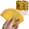 VOVCIG Mini Playing Cards, 2 Deck Gold Miniature Card Set Waterproof Foil Poker Cards Game Poker Traveling Decks Cards for Adults(Gold)