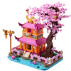 LUKHANG Cherry Blossom Tree House Micro Building Blocks Set Enjoy Flower Pavilion 1810pcs Exquisite Architecture Model Kit for Women (Adults Age