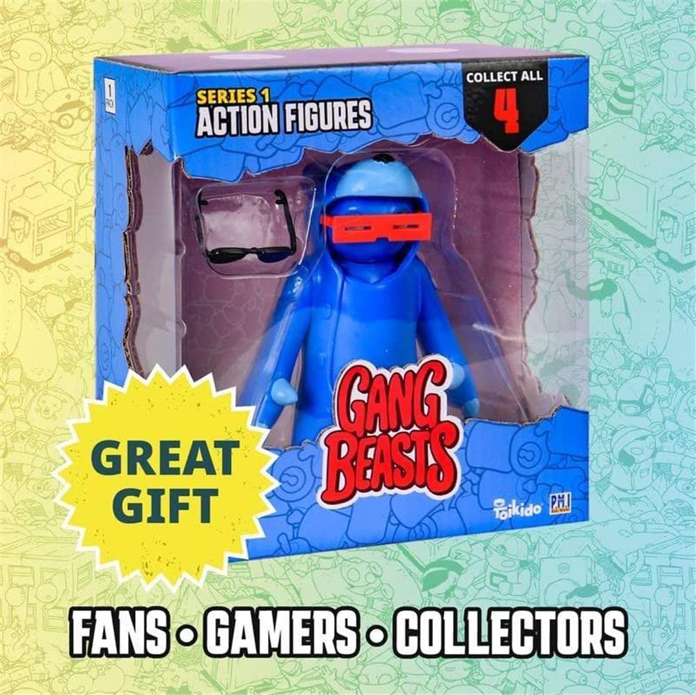 Gang Beasts Blue Bear Costume Fighter Accessories Gamer Character Figure