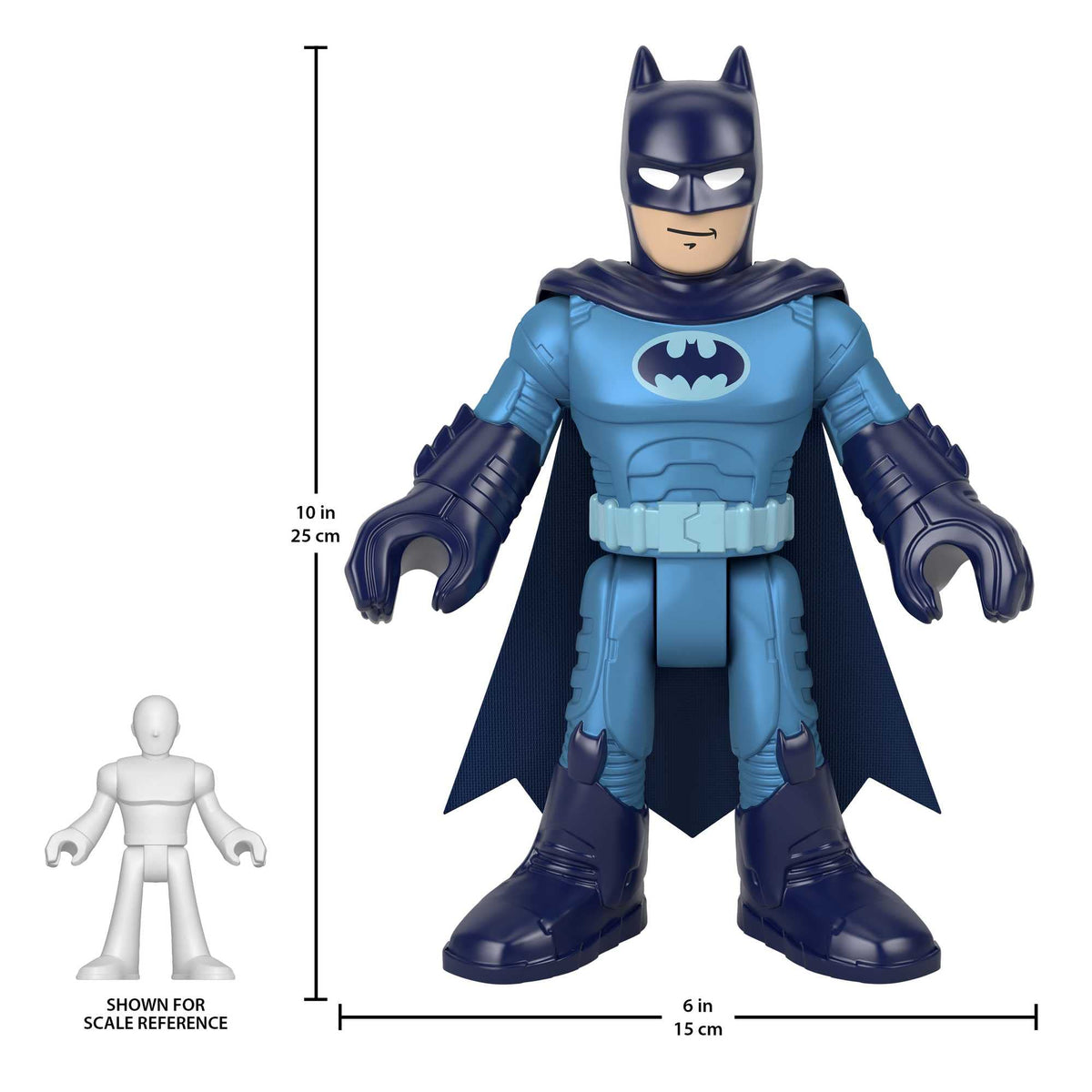 Fisher-Price Imaginext DC Super Friends Preschool Toy Batman XL 10-Inch Poseable Figure, Defender Blue, for Pretend Play Kids Ages 3+ Years