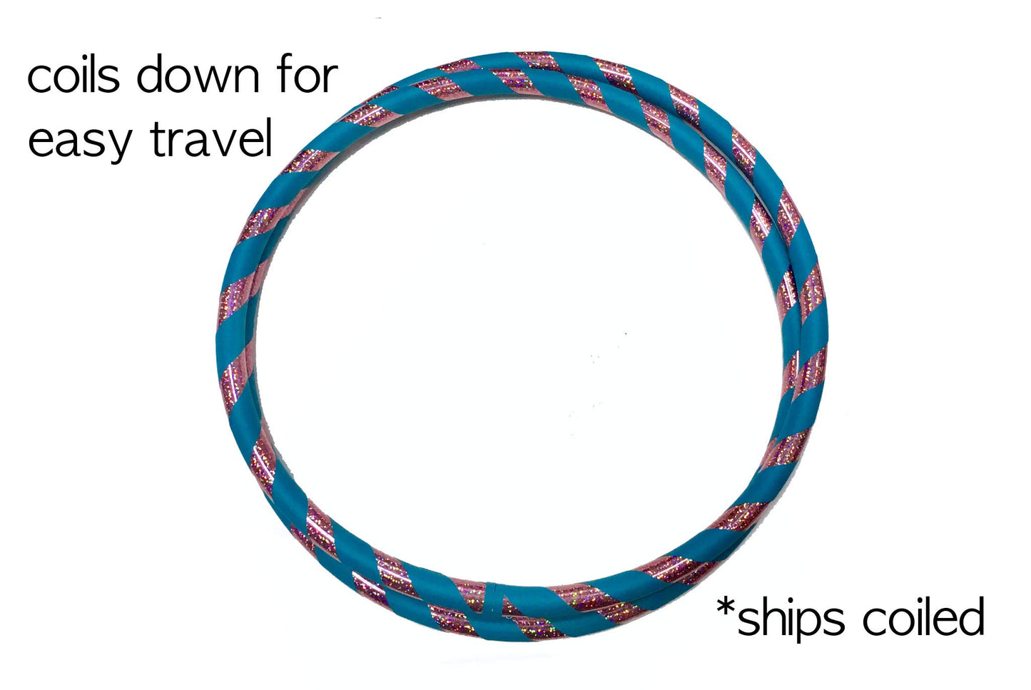 SpinMajik Kid's Hula Hoop Handmade for Fitness, Dance and Fun! Choose Your Tape Color and Child's Size (Teal & Sparkles, Small (28"))