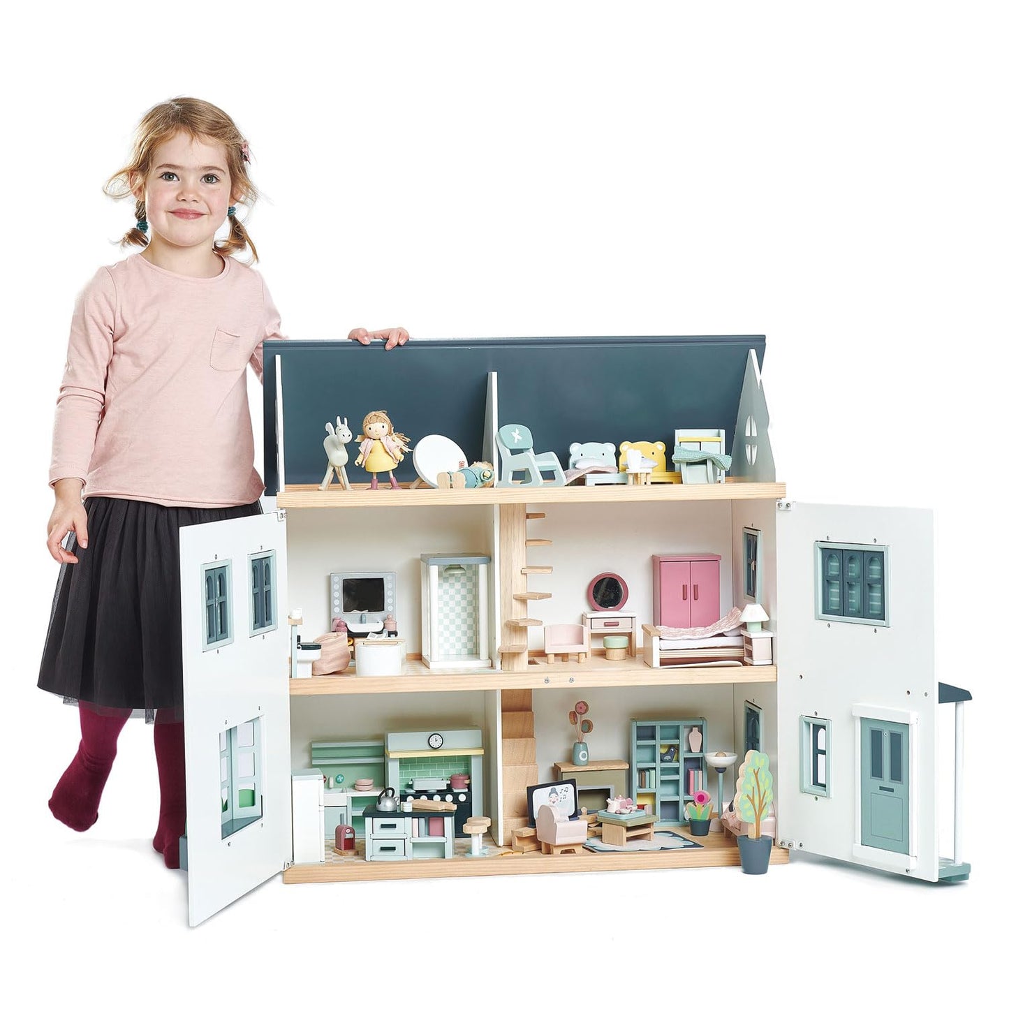 Tender Leaf Toys - Dovetail Dollhouse Accessories - Detailed Ultra Stylish Wooden Furniture Sets and Room Decor - Encourage Creative and Imaginative