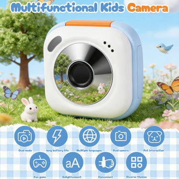 Kids Digital Camera for Boys and Girls, Portable Travel Toy, Digital Camera for Kids with Video Recording and Built-in Digital Stickers, 1080P HD