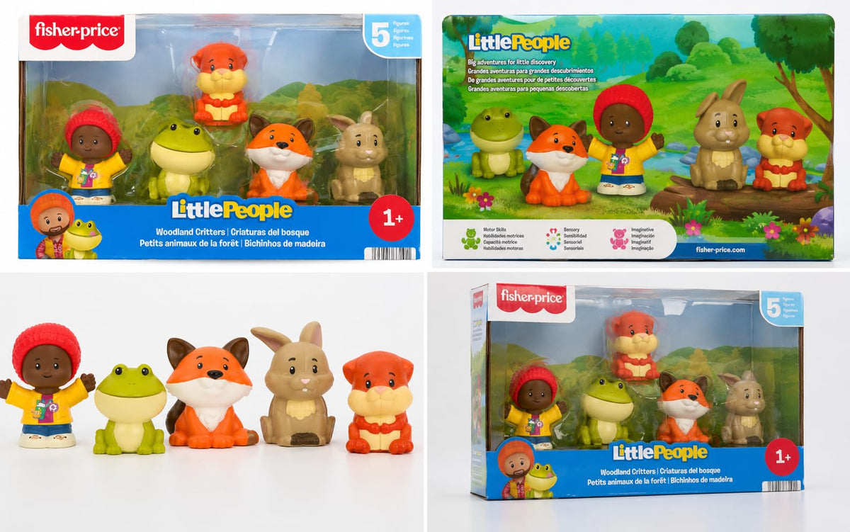 Little People Woodland Creature Set - 5 Character Animal Figure Pack