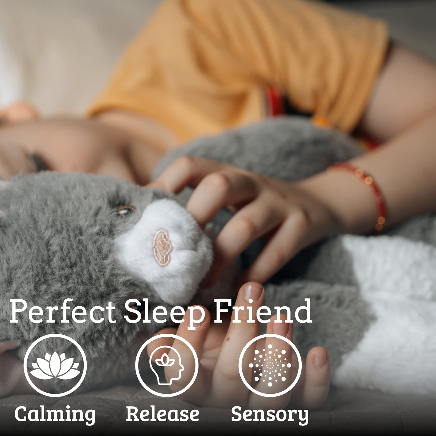 lulumaia Weighted Stuffed Animals - 3.5lb - Microwavable Unscented Plush Stuffed Animal - Weighted and Heated Stuffed Animal for Menstrual Cramps