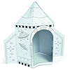 Fun Express Cardboard Playhouse Rocket Ship Toy for Kids - 5 Foot Color Your Own Spaceship for Indoor Play | White Cardboard House to Color