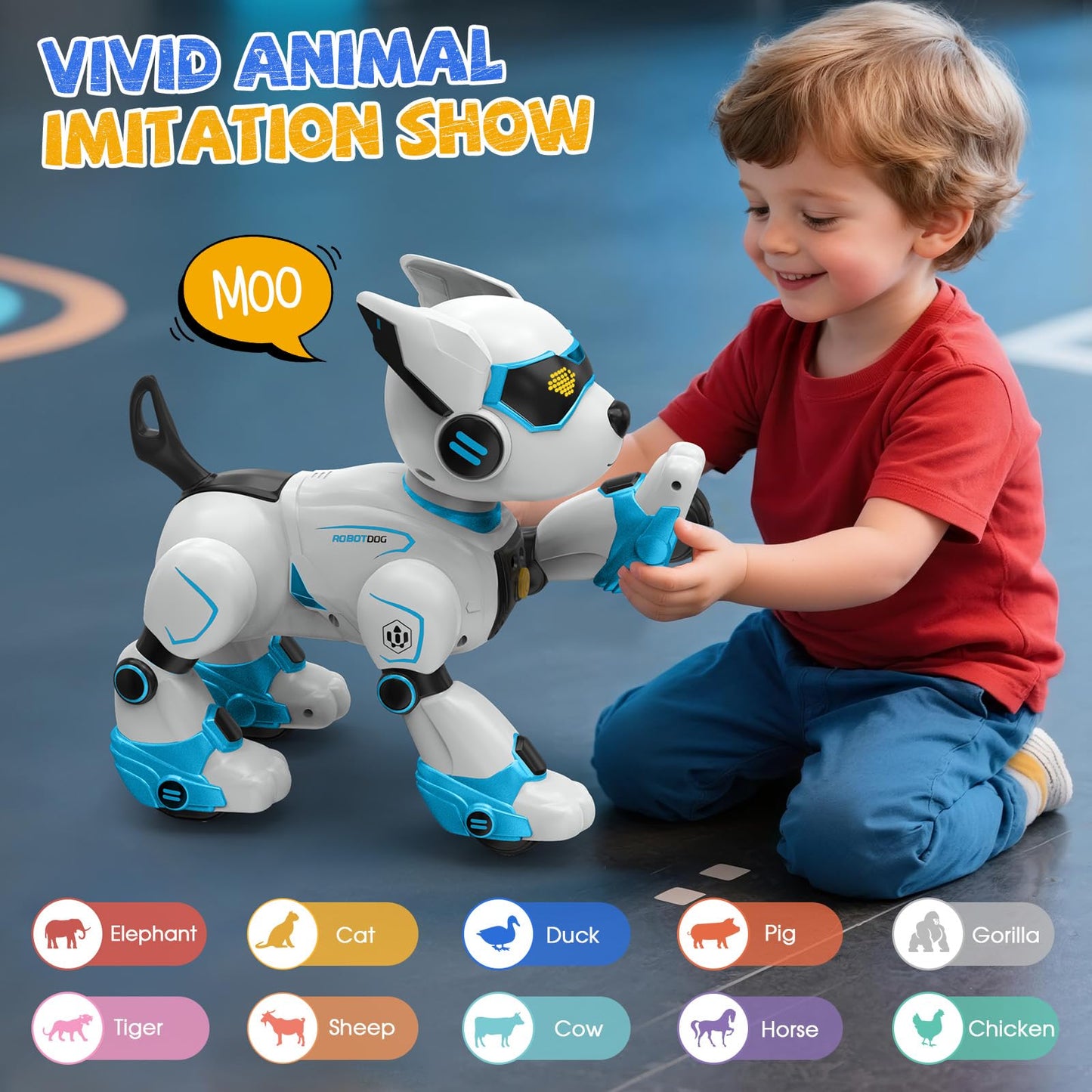 Robot Dog for Kids, Remote Control Dog with Voice Touch Interaction and lmitation Show, Programmable Gesture Sensing Dog Robot, Singing, Dancing