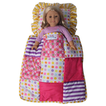 Whitney Patchwork Quilt and Pillow - Baby Doll Bedding Set | American Girl Doll