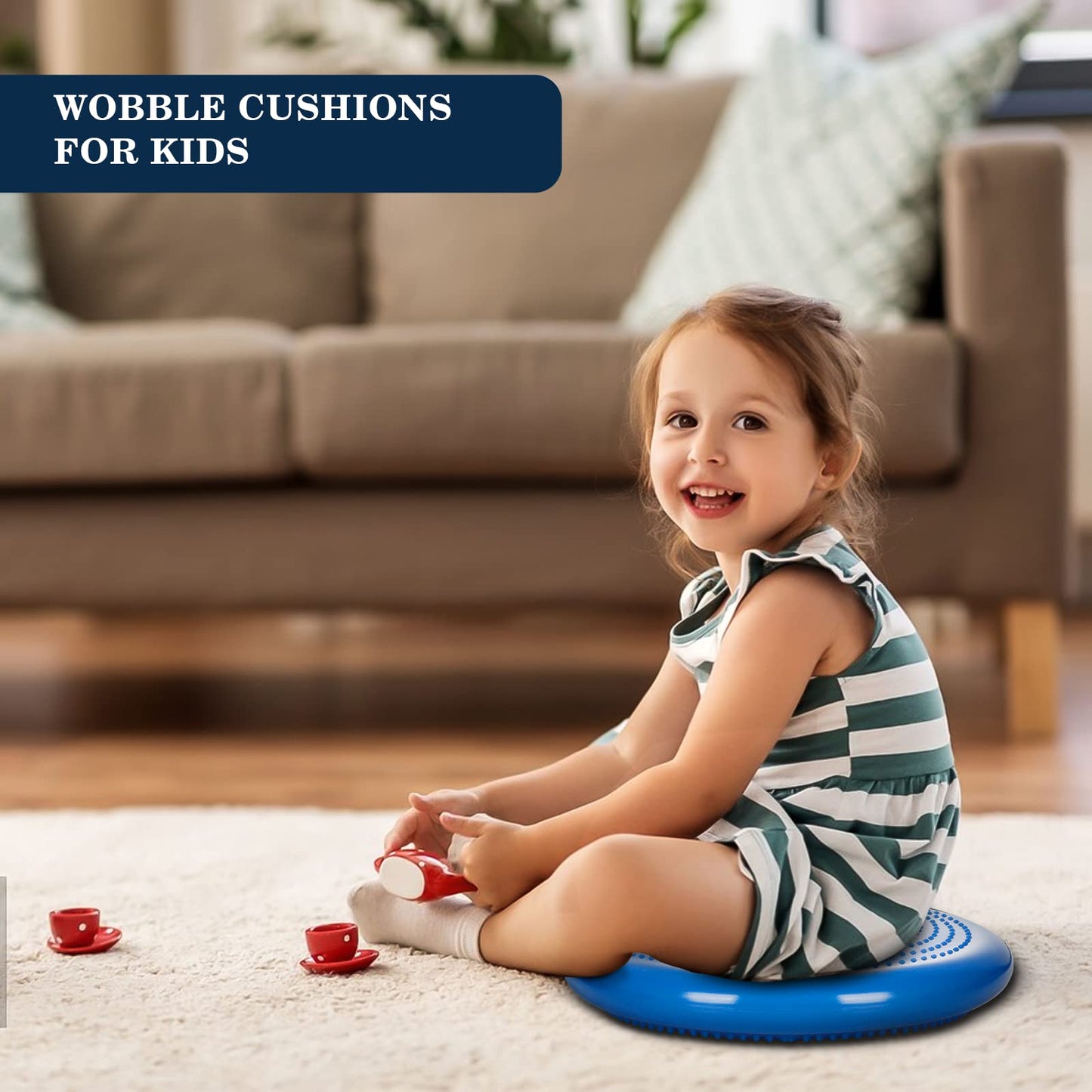 Wobble Cushion?Wiggle Seat?Balance Disc ?Extra Thick 34cm/13.4in??for Balance Stability Training, Improve Sitting (Blue)