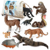 Volnau Jungle Animal Figurines Toys 9PCS South America Figures for Toddlers Kids Christmas Decoration Gift Preschool Educational Zoo Pack Rainforest