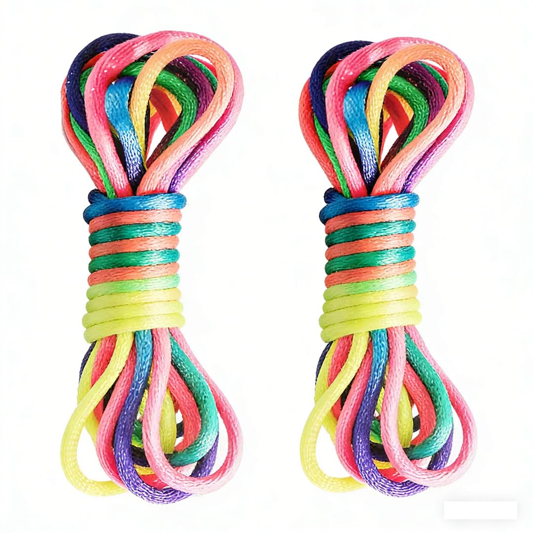 6 Pieces Cats Cradle String Hand Finger String 160 cm Length Rainbow Color Cat's Cradle Strings Magic