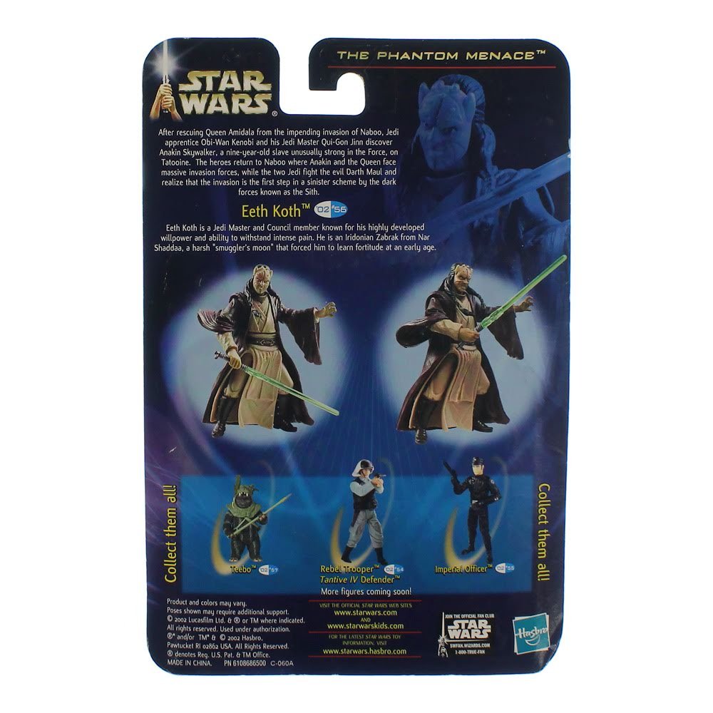 Star Wars Episode II Attack of The Clones Figure: Eeth Koth (Jedi Master)