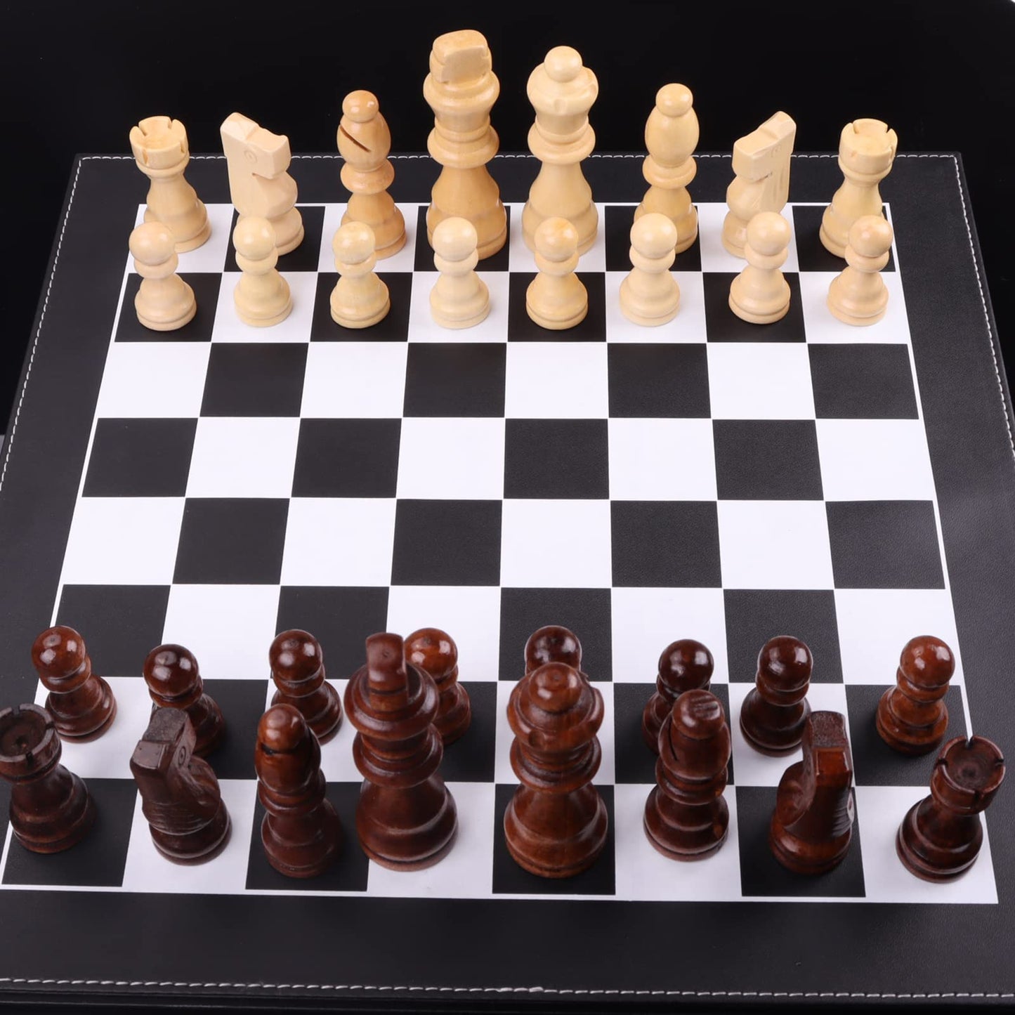 ziphia Wooden Chess Pieces Only, 32 Pieses Standard Tournamen Staunton Wood Chessmen - 3.05 Inch King / Storage Bag / Gift Package Replacement