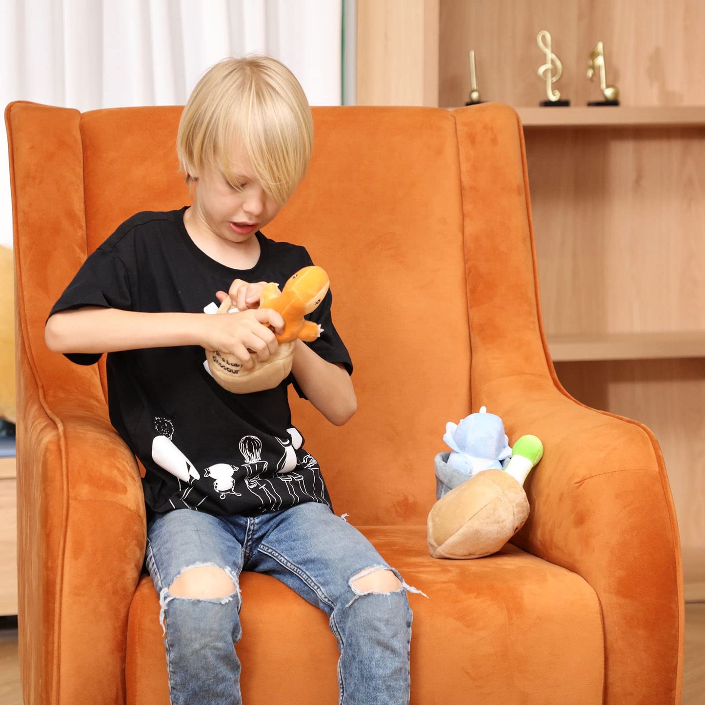 PELATOS Plush Dinosaur Stuffed Animals Set of 3 Soft Dinosaur Toys 3 Soft Package Great for Kids Plush Toys for Toddlers (7”/18cm)