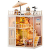 DIY Miniature House Kit Beauty Salon - 203 Piece Tiny House Dollhouse Mini Room with LED Light, Nail Art Studio & Makeup Room, Cozy Creative Craft