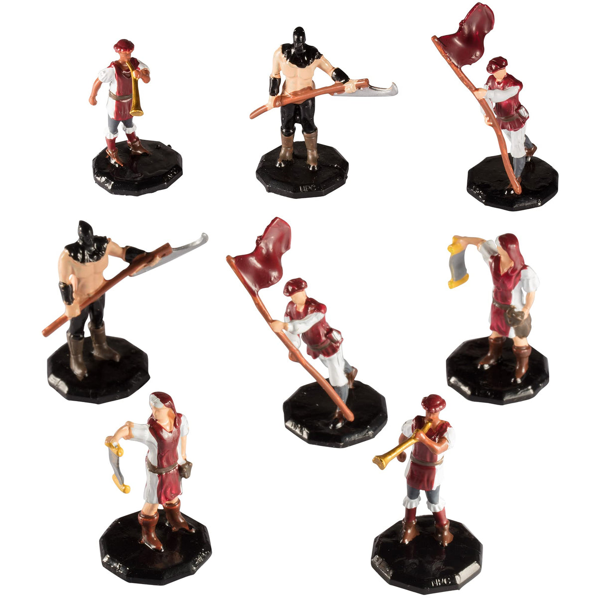 Monster Townsfolk Mini Fantasy Figures - 8pc Hand-Painted Authority Non Player Character NPC Miniatures - 1" Hex-Sized Compatible with DND Dungeons