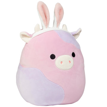 Squishmallows 2-Pack 10 Inch Purple Cow & 12 Inch Bunnycorn Plush Set - Official Jazwares Soft & Squishy Bedtime Comfort Stuffed Animals Collectible