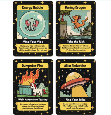 Dumpster Fire Oracle Cards, 52-Card Funny Oracle Deck for Self-Reflection and Humorous Spiritual Guidance with Savage Honesty