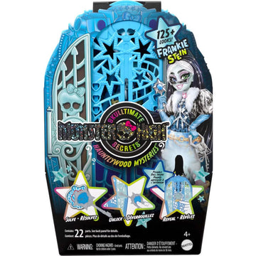 Monster High Skulltimate Secrets Doll and Accessories Set, Hauntlywood Mysteries Frankie Stein with Reveal Closet & 19+ Glam Surprises Like Doll
