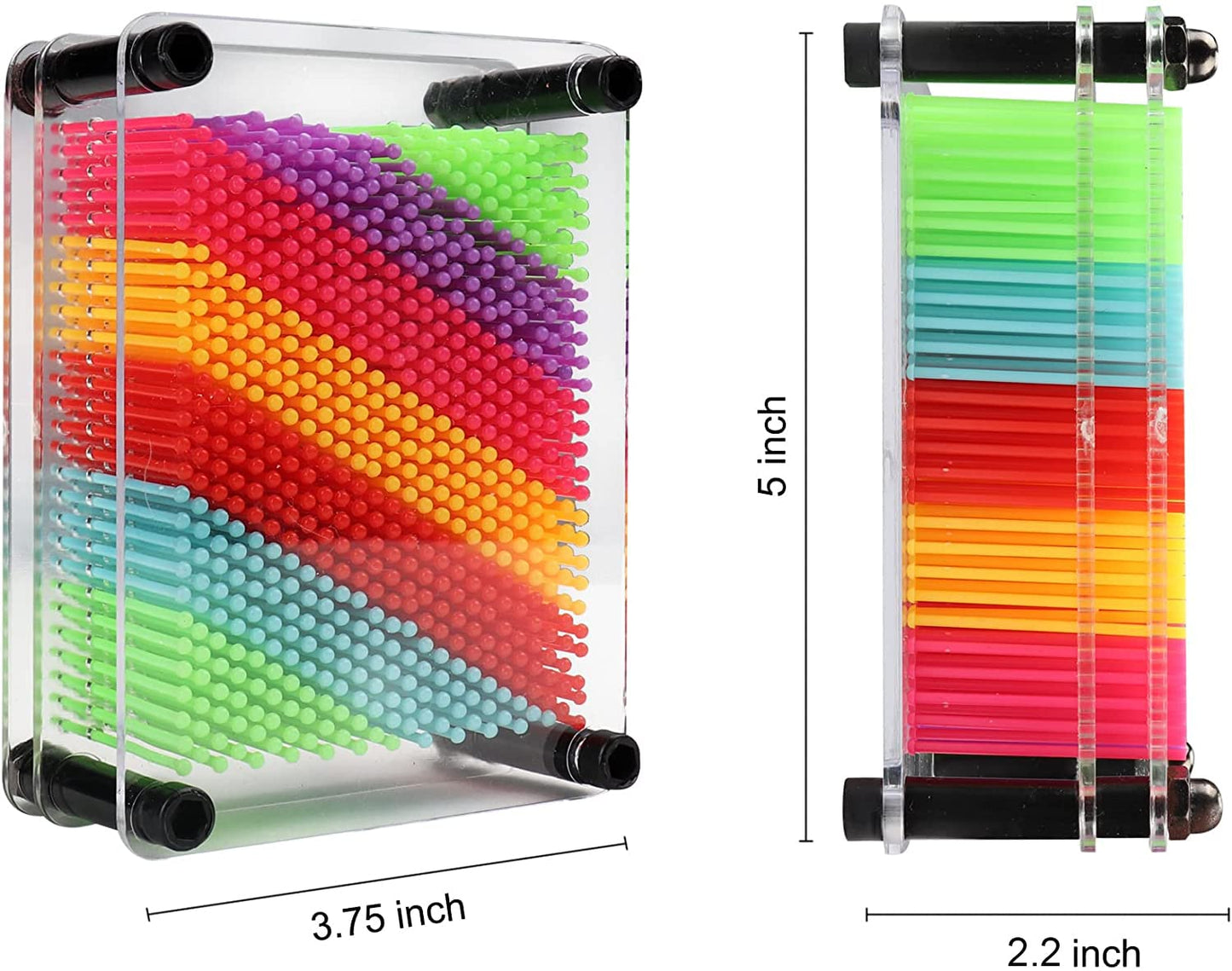 ZZF-LYA 3D Pin Art Toy - Unique Plastic Colorful Pin Art Board for Kids, 3.7 * 5''Desk Board Game Inspire Imagination 3D Pin Impression Sculpture