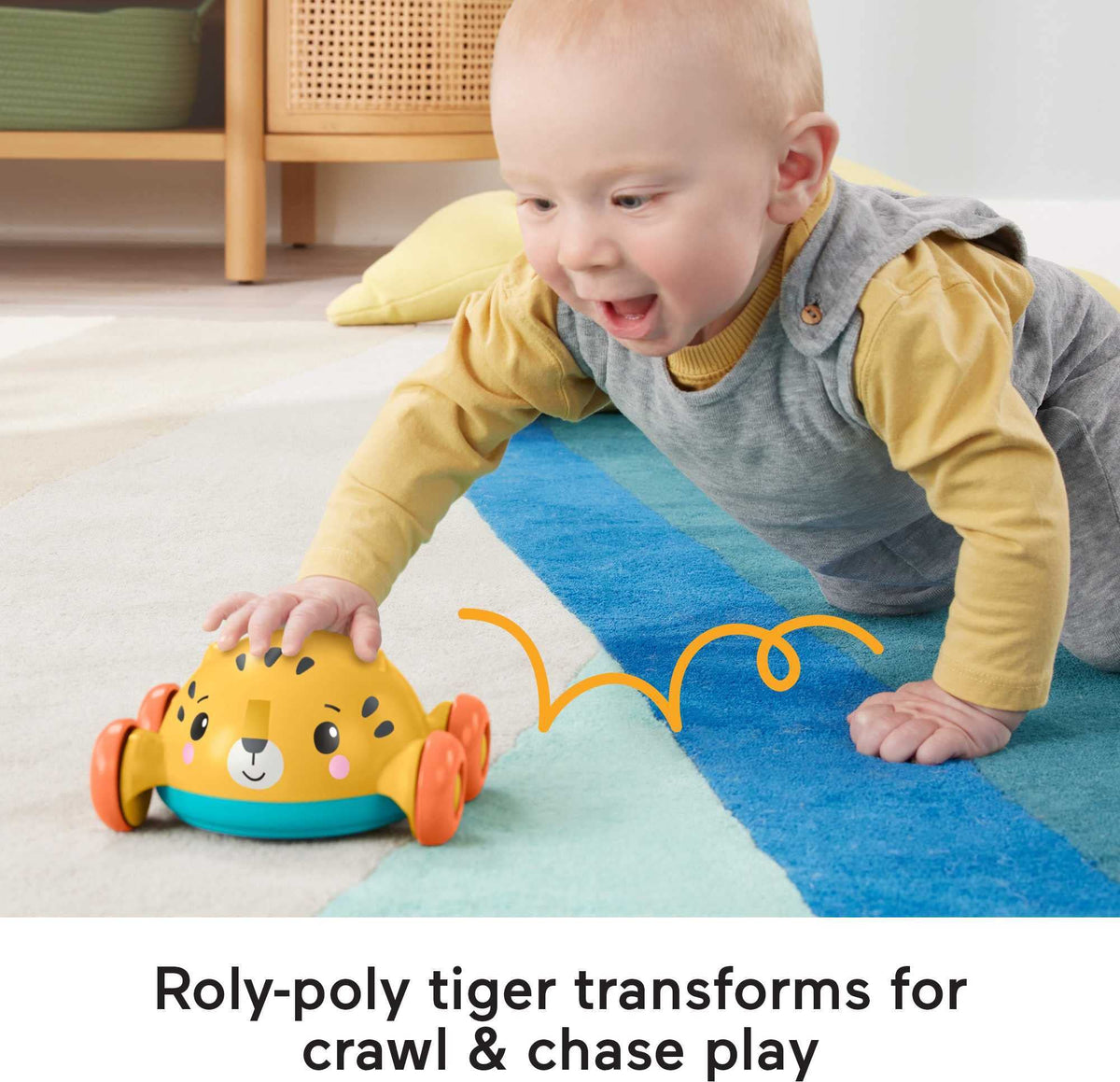 Fisher-Price Baby Toys Set With Fine Motor Toy, Stacking Cups & Push Car, Sit & Crawl Gift Set