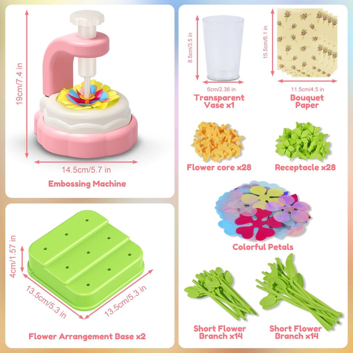 Arts Crafts For Kids Ages 4-8?5 6 7 8 9 10 year old Girl Birthday Gift Ideas,christmas stocking stuffers Creative Craft Diy Fabric Flower Bouquets