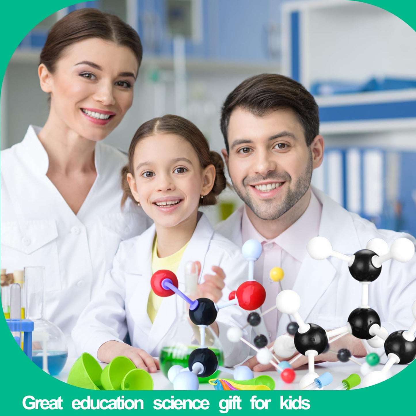 EXBEPE 406 Pcs Chemistry Molecular Model Kit,Organic & Inorganic Molecule Building Set,STEM Educational Science Supplies for Middle High School